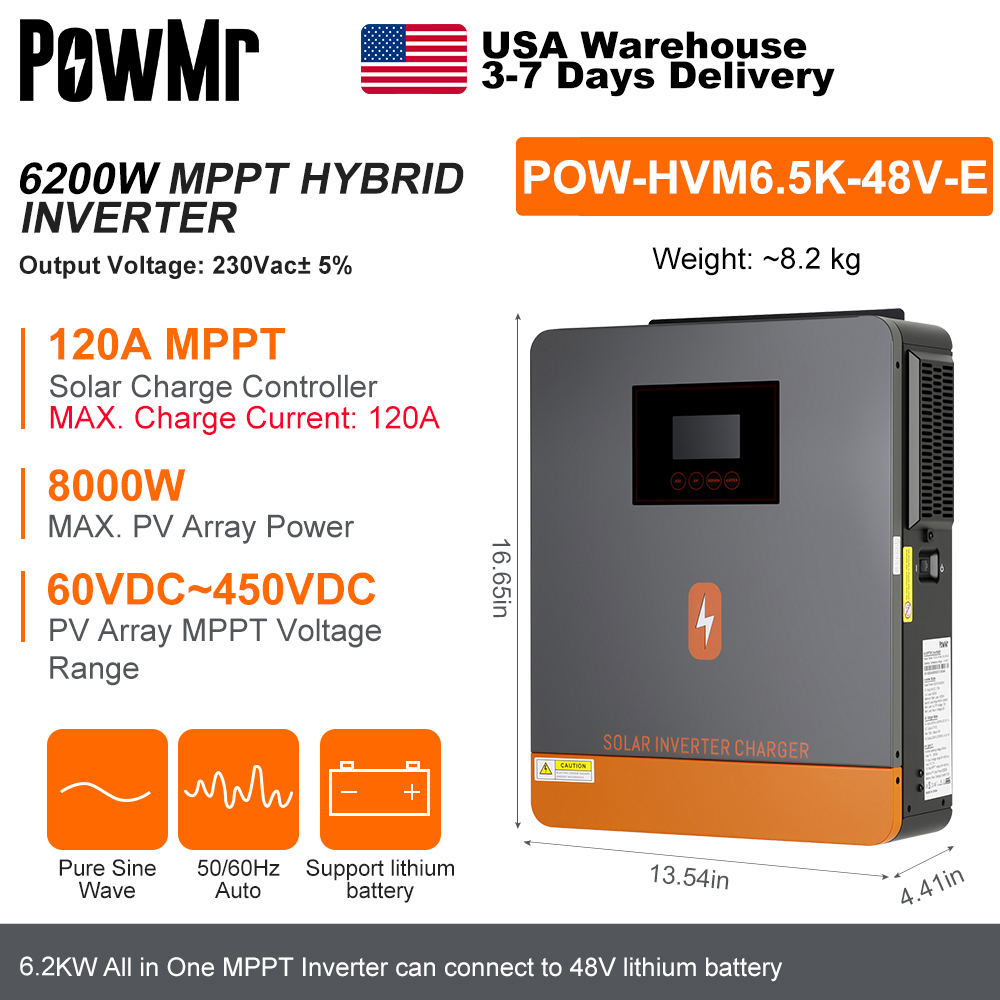 PowMr USA 6.5KW 6500W 48V عاكس - مراجعة Power Tools America وسعره