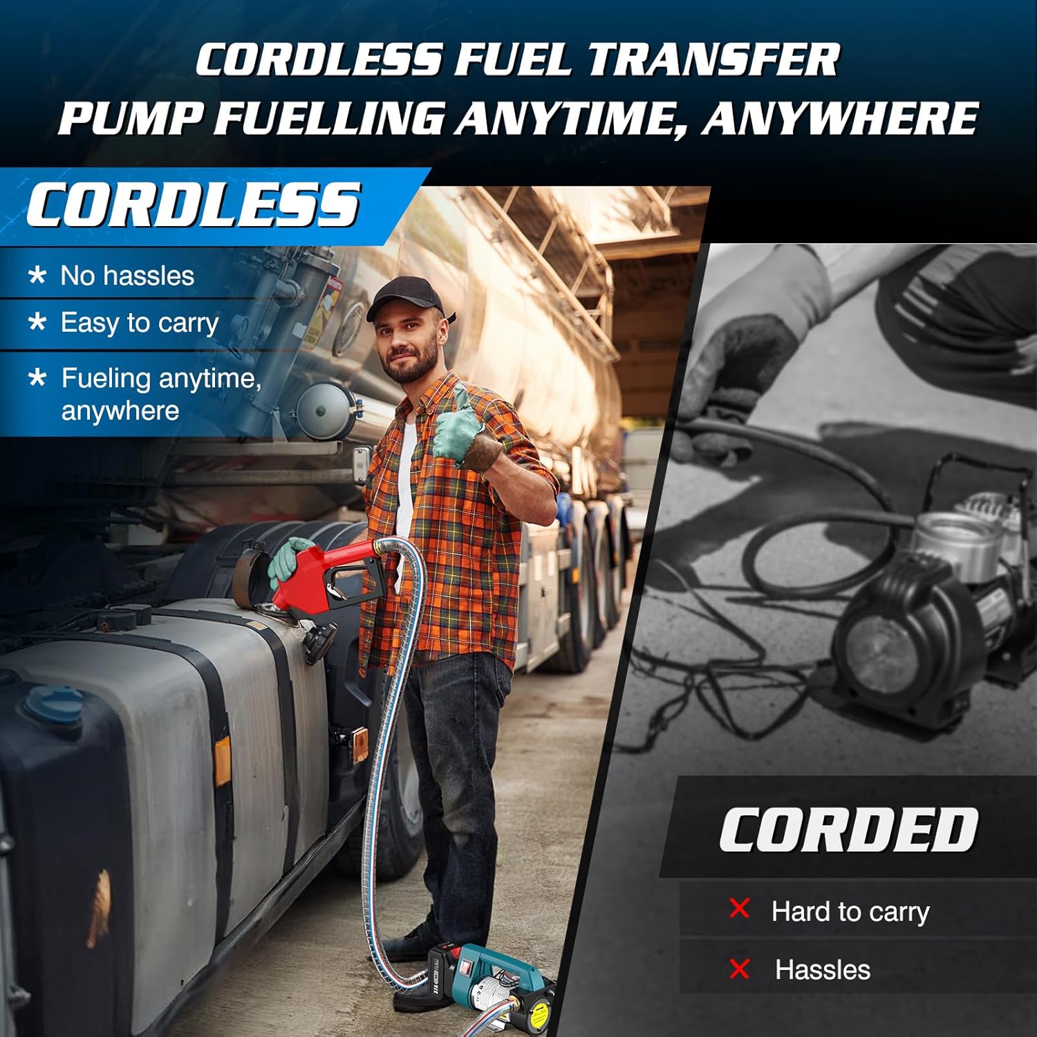 مضخة نقل الوقود اللاسلكية SEES - مراجعة Power Tools Universal Battery وسعره